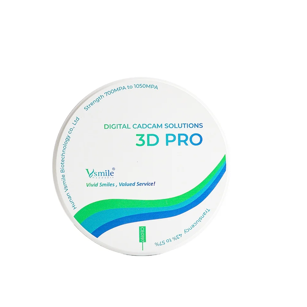 Многослойная циркониевая керамика для стоматологии Vsmile HappyZir 3D Pro W98 16 мм A1 A2 A3
