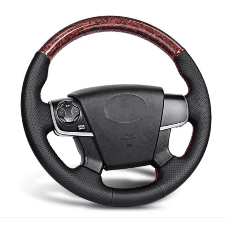 High Quality Customized Hand Sewing Leather Fiber Car Steering Wheel Cover  Protection Cover For Toyota