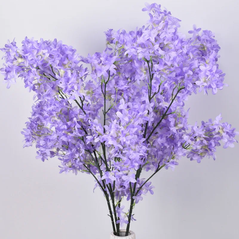 New Style Simulated Lilac Cross Sakura Silk Cherry Blossom Flower Artificial Flower Home Decoration