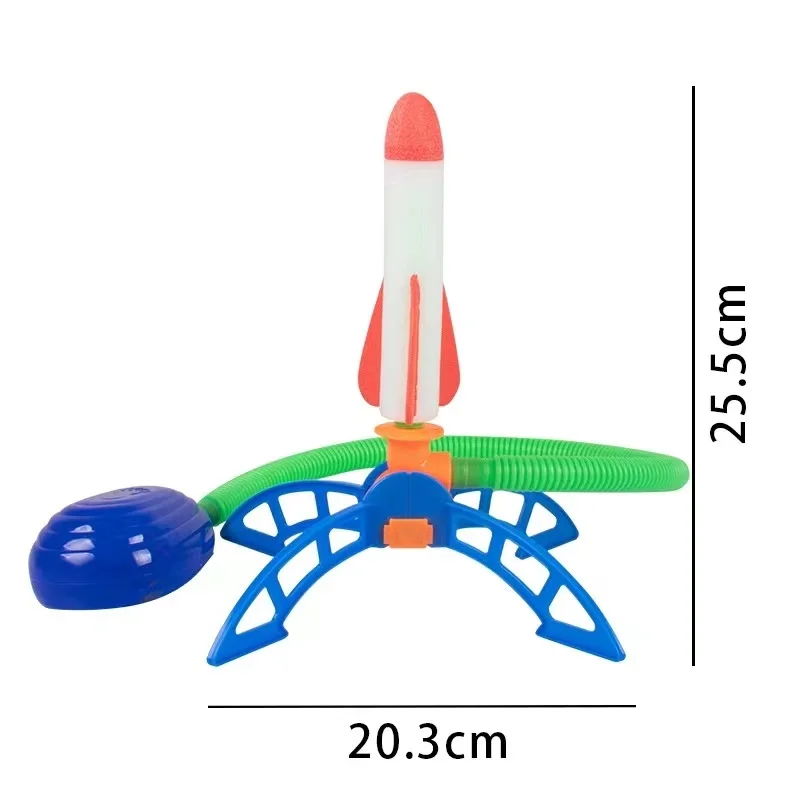 Soft Summer Outdoor Sports Games 3 Colorful Eva Foam Catapult Foot Air Powered Flying Rockets Pedal Stomp Launcher Toy for Kids