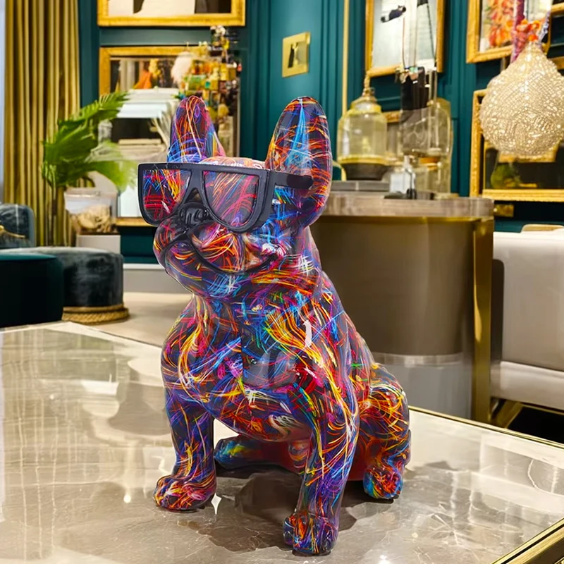 Креативная статуя бульдога для дома и офиса