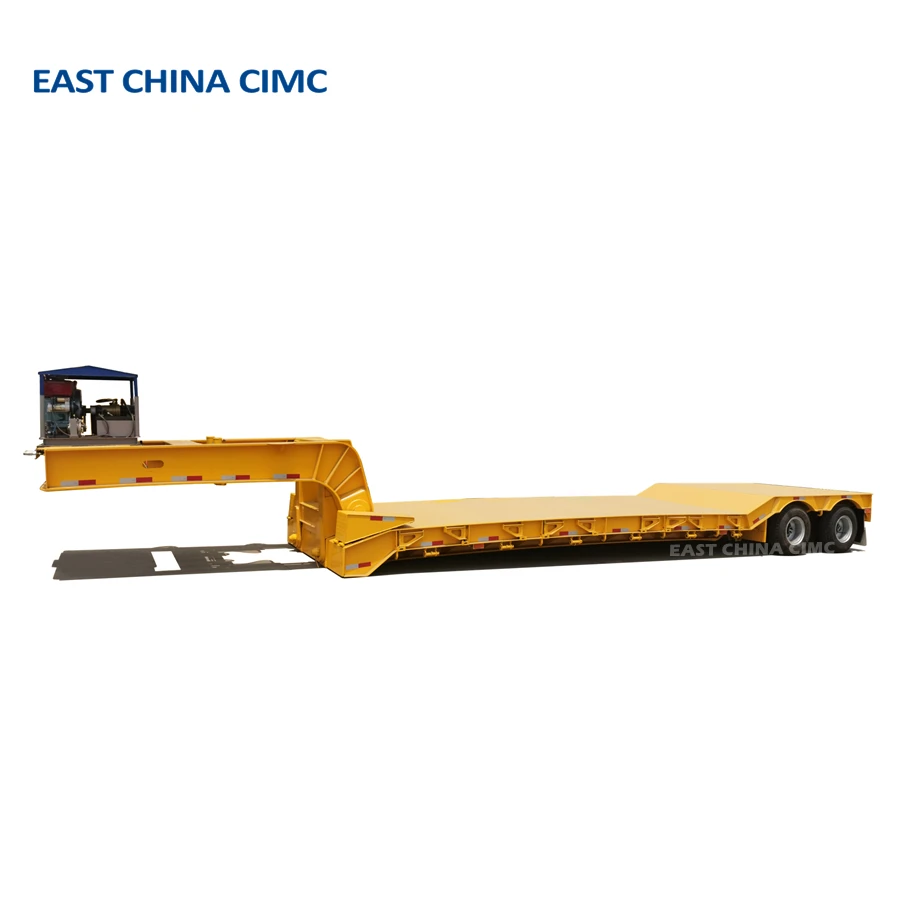 80Ton Detachable Gooseneck Low Boy Trailer 40ft Bed for Sale 6 Axles Folding Gooseneck Lowbed Semi Truck Trailer