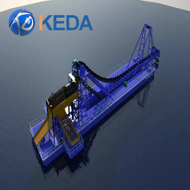 150 tons/h Bucket gold dredging boat/scrap barge for sale