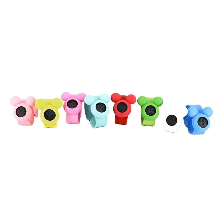 Mickey Mouse Anti Anxiety Lava Stone Essential Oil Diffuser Bracelet Adjustable Slap Silicon Wristband