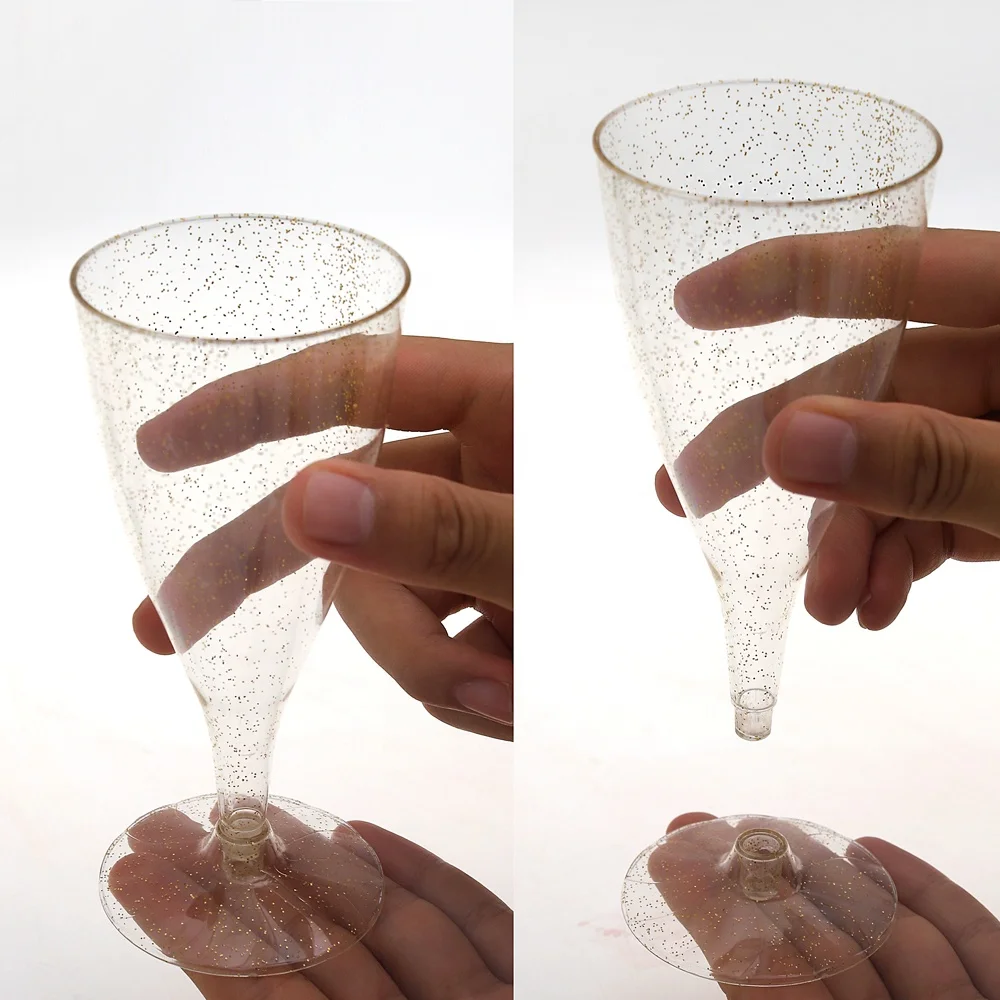 Best Sell Recyclable Gold Glitter Champagne Plastic Cup