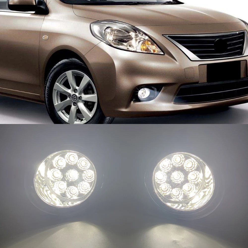 LED Fog Lights For Nissan Almera 2 Saloon Hatchback N16 2001-2006 Fog Light Headlight Fog Lamp Halogen Foglights cable switch