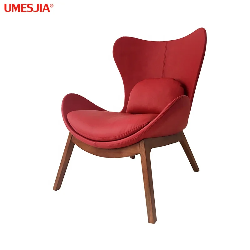 Modern Designer Armchair fabric LAZY CS3373  Lounge Chair Synthetic Leather Living Room furniture Ash wood legs Leisure Chair