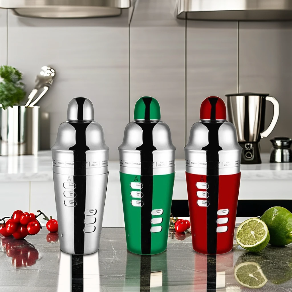 2024 New Customized Logo Shaker Bar Hand-Cranked 304 201 Stainless Steel 750ML Multi-Color Cocktail Shaker