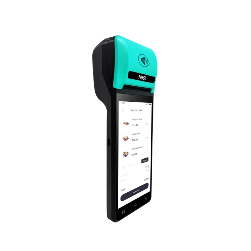 Android 8.0 POS PDA With Wireless BT& Wifi Android System with Thermal Printer Built-in and Barcode Scanner