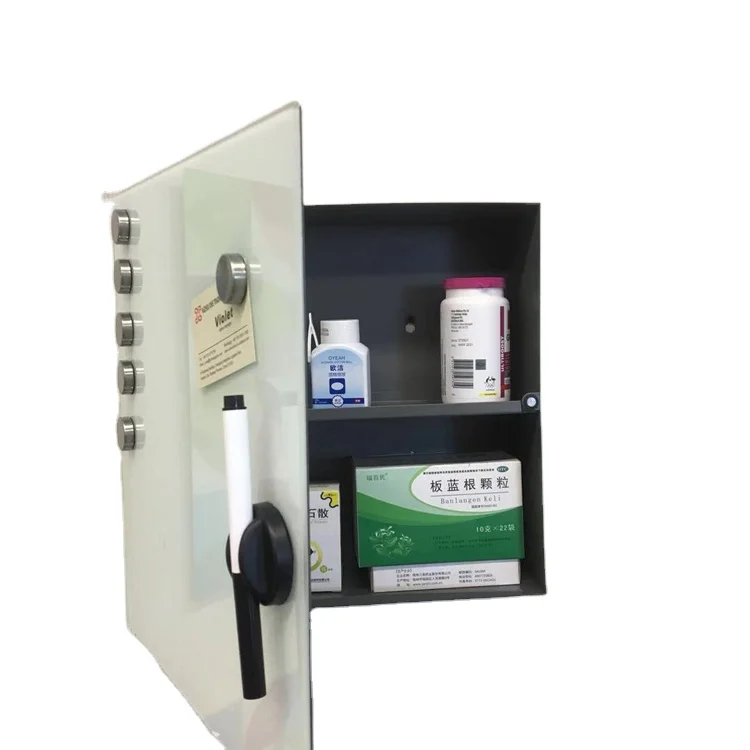 Modern White Key Cabinet Magnetic Closure Wall Mounted Tempered Glass Board Organizes Storage Box Household Modern Lock
