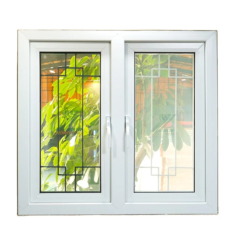 Villa Design Hotel Toilets European Arch Upvc Pvc Plastic Windows Anti Theft Commercial Casement Window
