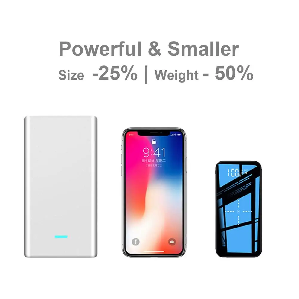 WELUV Высокая емкость 10000 мАч Внешний аккумулятор встроенный кабель для iPhone 11 XS Max Samsung Qi беспроводной внешний