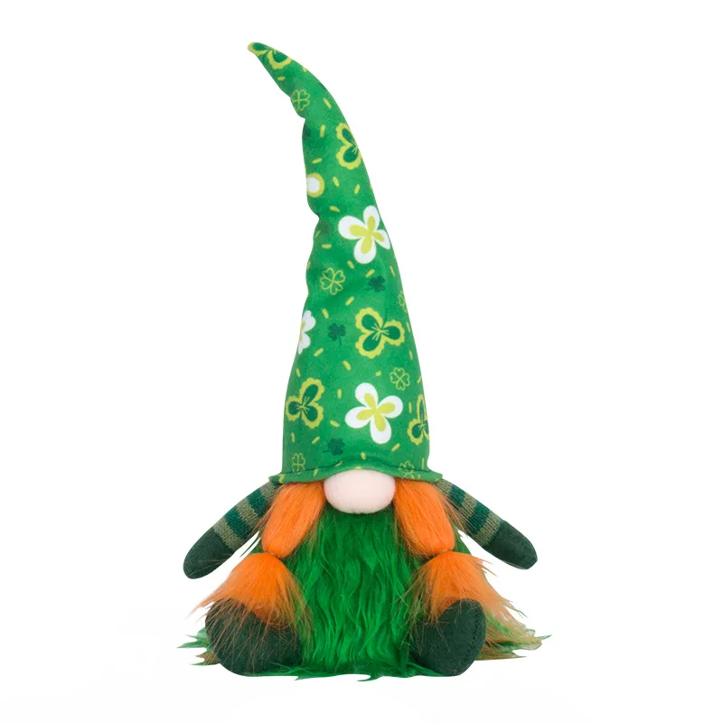 Partycool 2023 St. Patricks Day Decor Props Gnomes Plush Stuffed Toy Irish Green Plush Home Ornaments Festival Party Supplies