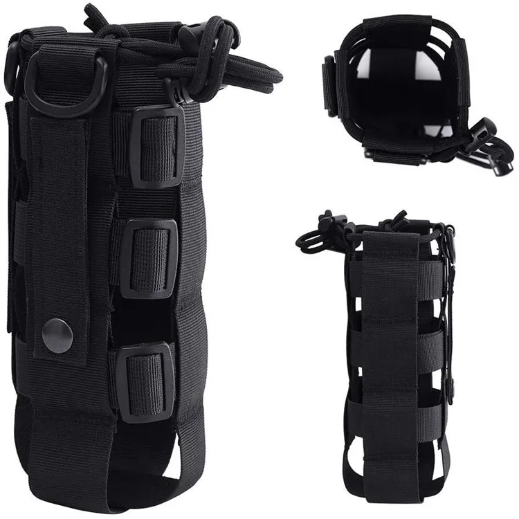 
Outdoor tactical military adjustable carrier drawstring molle water bottle pouch 