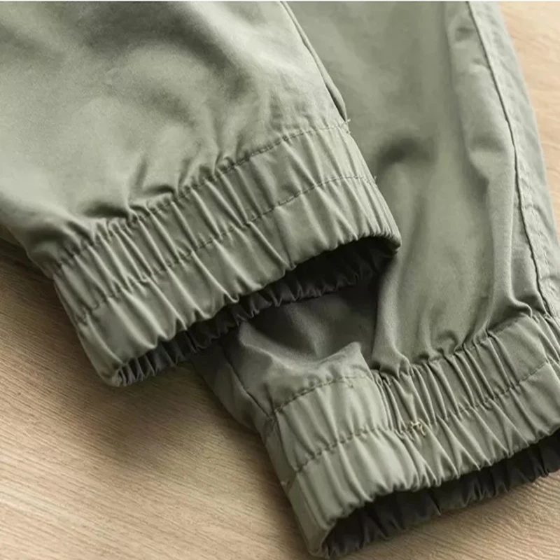 Custom Men Straight Leg Corduroy Casual Trousers Track Cargo Pants With Big Pockets Streetwear Pants