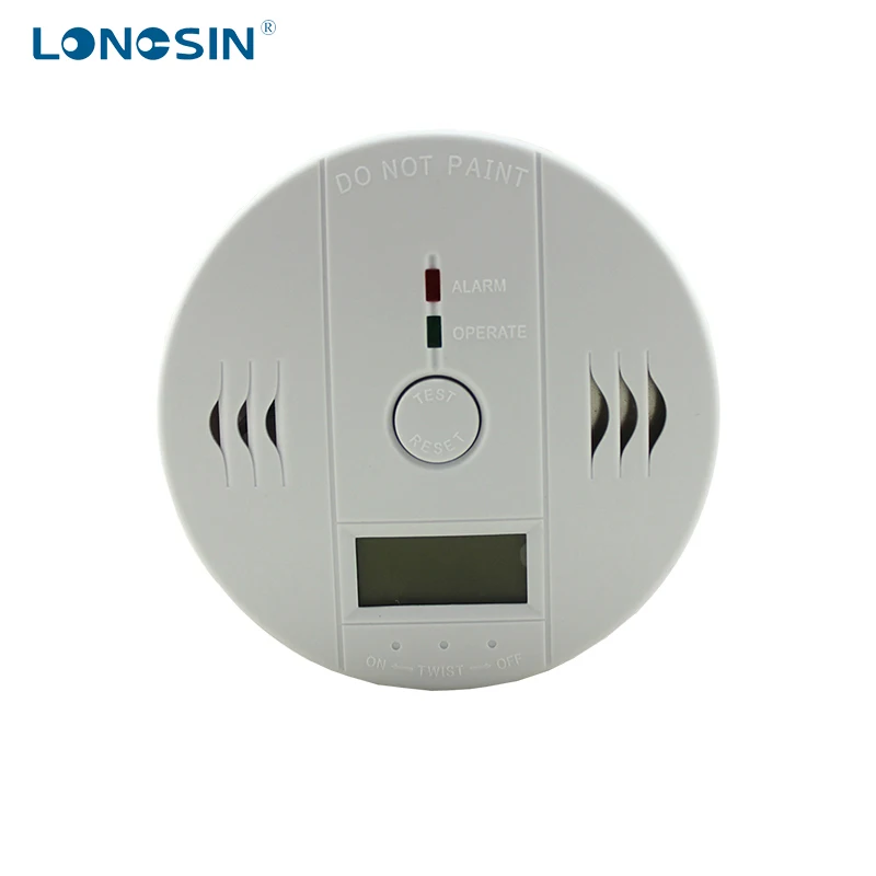 LS-858-4P LCD Display Carbon Monoxide Detectors 3 AA Battery Powered CO sensors alarm CO leakage alert CO level display