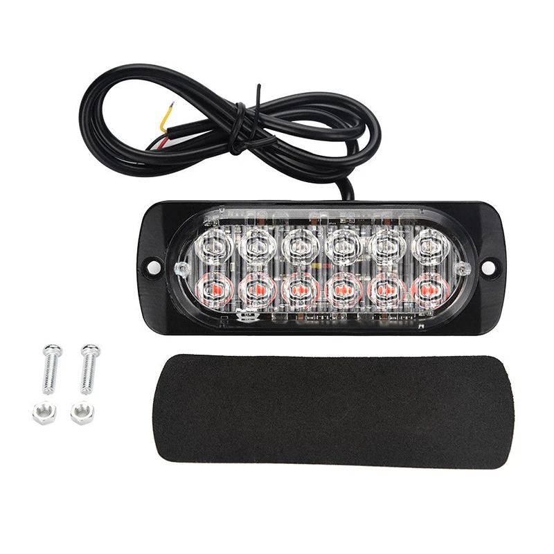 12 LEDs Lamp Red Blue White Yellow  Fog Emergency Car Strobe Flashing Warning Light lights Truck Auto Roof Light