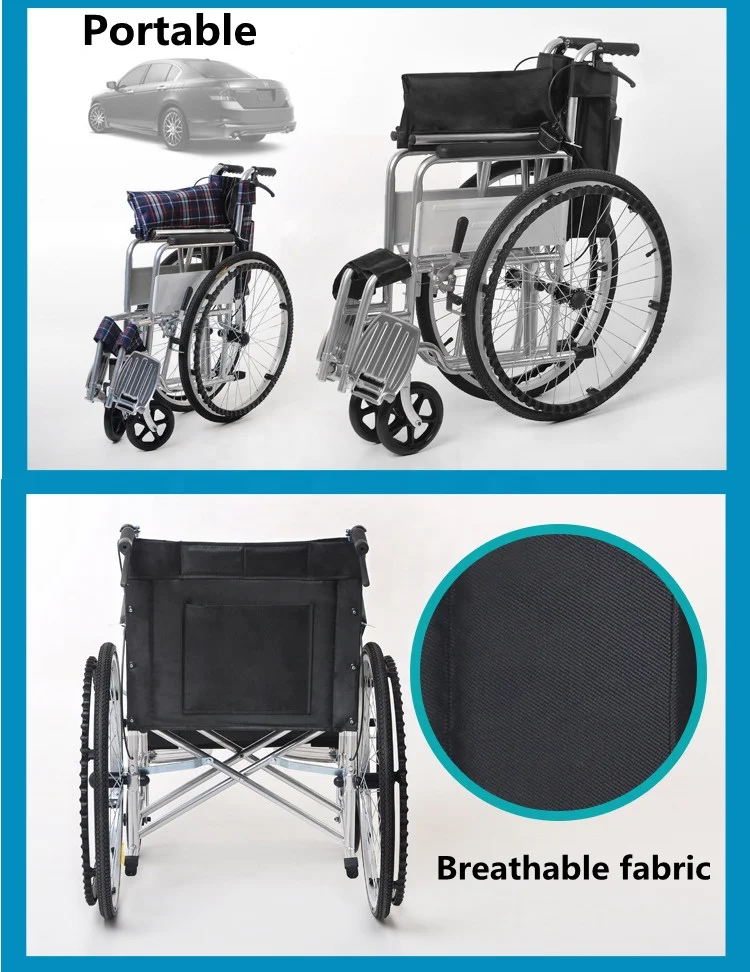 New Arrival Light Weight Folding Portable Steel Wheelchair Easy To Transport Wheelchair For Adult Kids