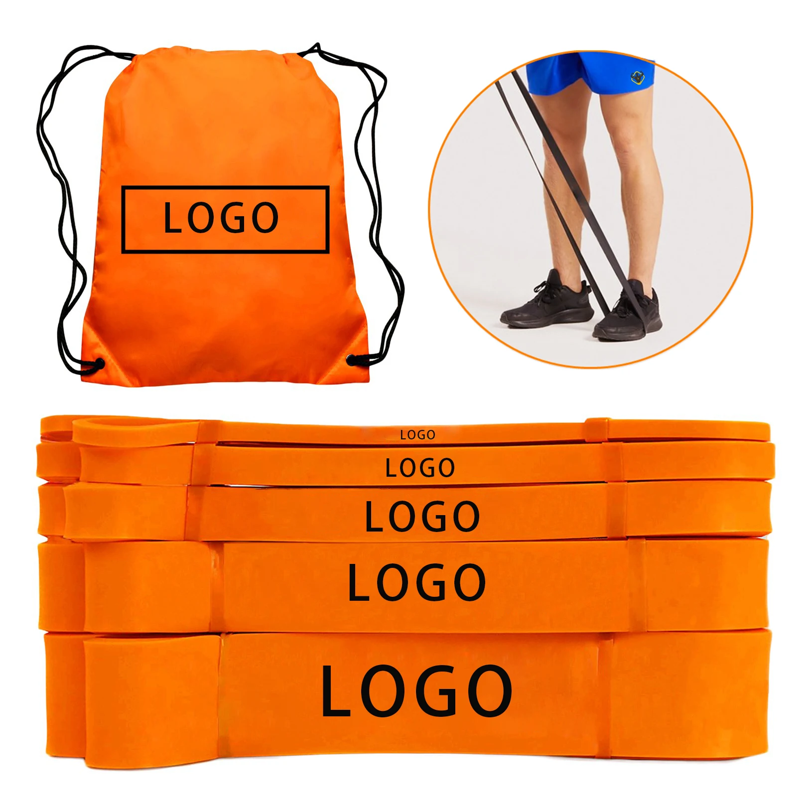 Custom Logo Resistance Bands Set Elastic Long Workout Fitness Elastic Bands elastic bands bodybuilding  for exercises