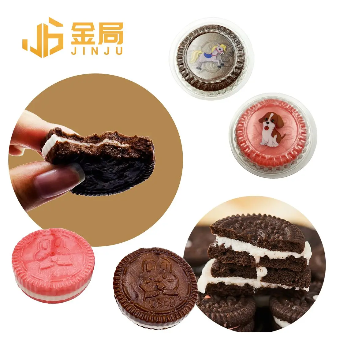 Halal 10 g chocolate sandwich biscuit shape soft fudge candies choco gummy candy