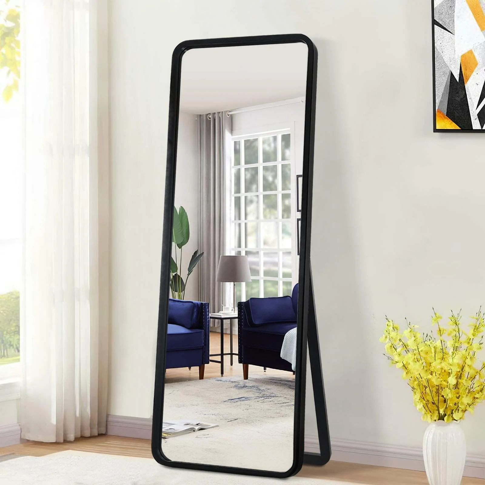 Dressing full body floor mirror home living room simple modern wind big mirror wall mounted fitting mirror