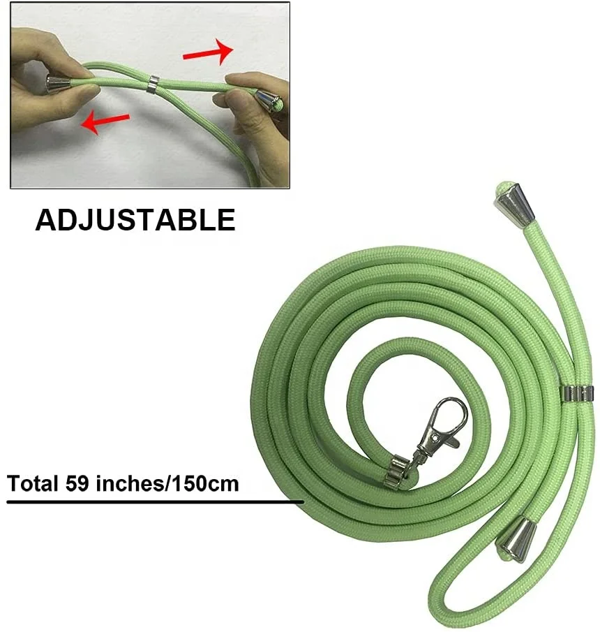 Universal Cell Phone Lanyards Adjustable Neck Strap Nylon Crossbody Lanyard with Detachable Transparent Pads