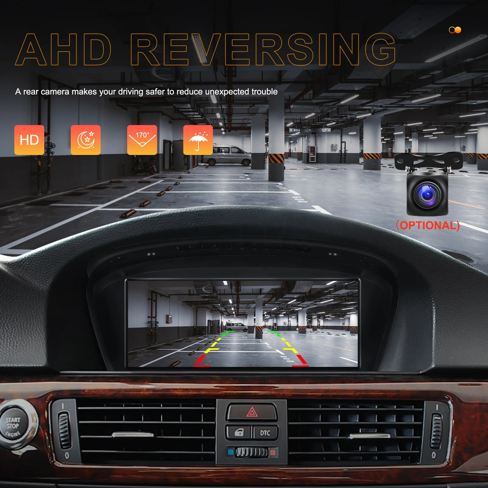 Podofo 8.8' Car Stereo Wireless Carplay Wireless Android Auto For BMW 3/5 series E60 2005-2008 IPS Touch screen BT Car Radio