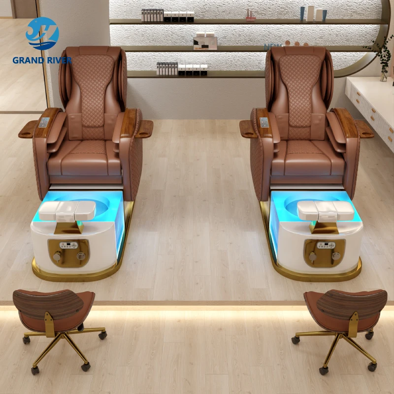 Professional full body airbag massage luxury pedicure chair nail salon foot care spa chair for manicure electric