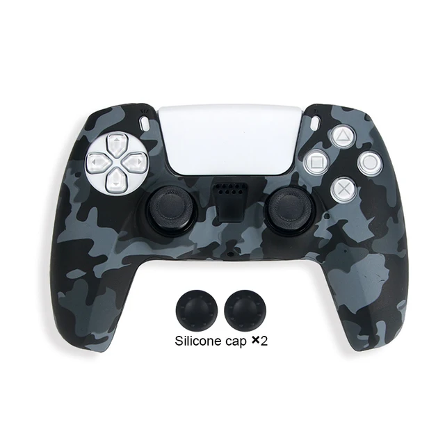 Data Frog Anti-slip Silicone Cover Skin for PlayStation Dualshock 5 PS5 Controller Case Thumb Stick Grip Cap for DualSense