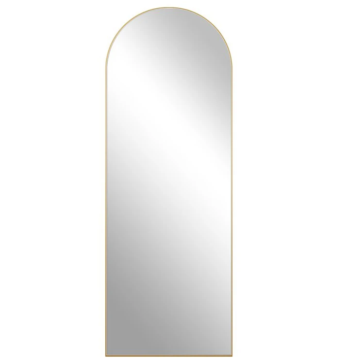 Light Luxury Arched Full-Length Mirror Black Silver Golden Bedroom Fitting Mirrors