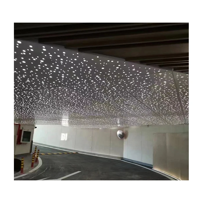 Pop Ular Soundproof Material Perforated Board Ceiling Tile Aluminum Perforated Cnc Cut Metal Ceiling Panels