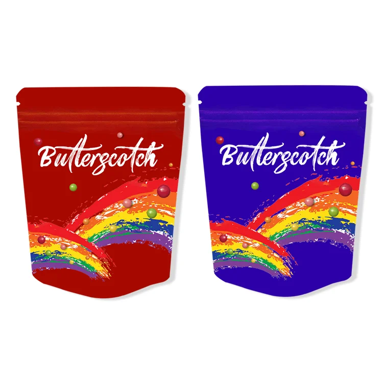 Custom 1g 3.5 g 7g printed laminated plastic pouch  smellproof ziplock packaging gummies zipper stand up smell proof mylar bags