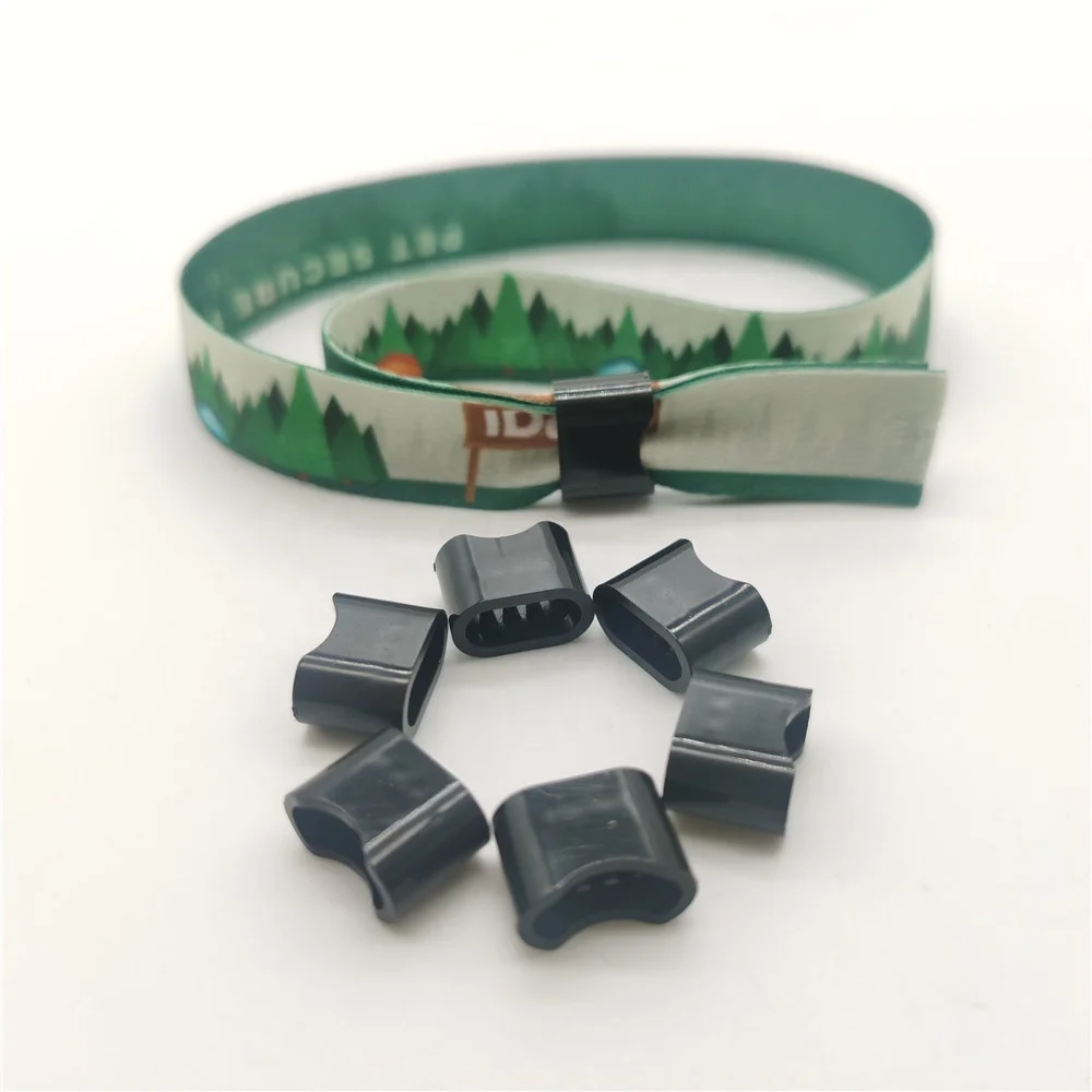 Square plastic fastener clasp lock one direction lock closure for fabric wristband