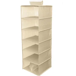 EISHO Foldable Custom Manufacturer Hanging Organizer Storage Wardrobe 6 Layers Fabric Closet Organizer