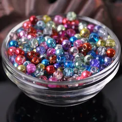 Круглые полуметаллические бусины-разделители из хрустального стекла, 4 мм, 6 мм, 8 мм, оптовая продажа, фурнитура для изготовления ювелирных изделий своими руками