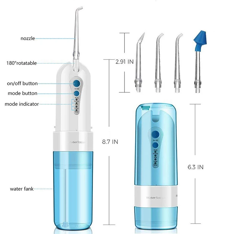 
Achepower CE FCC ROHS certificate approved cordless oral irrigator travel kit 
