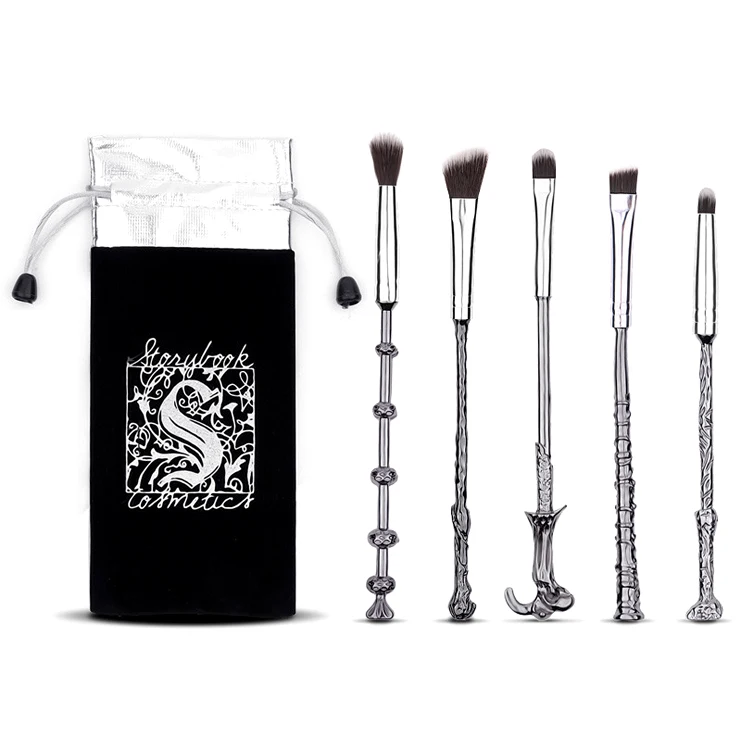Wholesale Japanese Cartoon Magical World Harry Metal Cosmetic Beauty Tool 5pcs Eye Shadow Makeup Brush Set