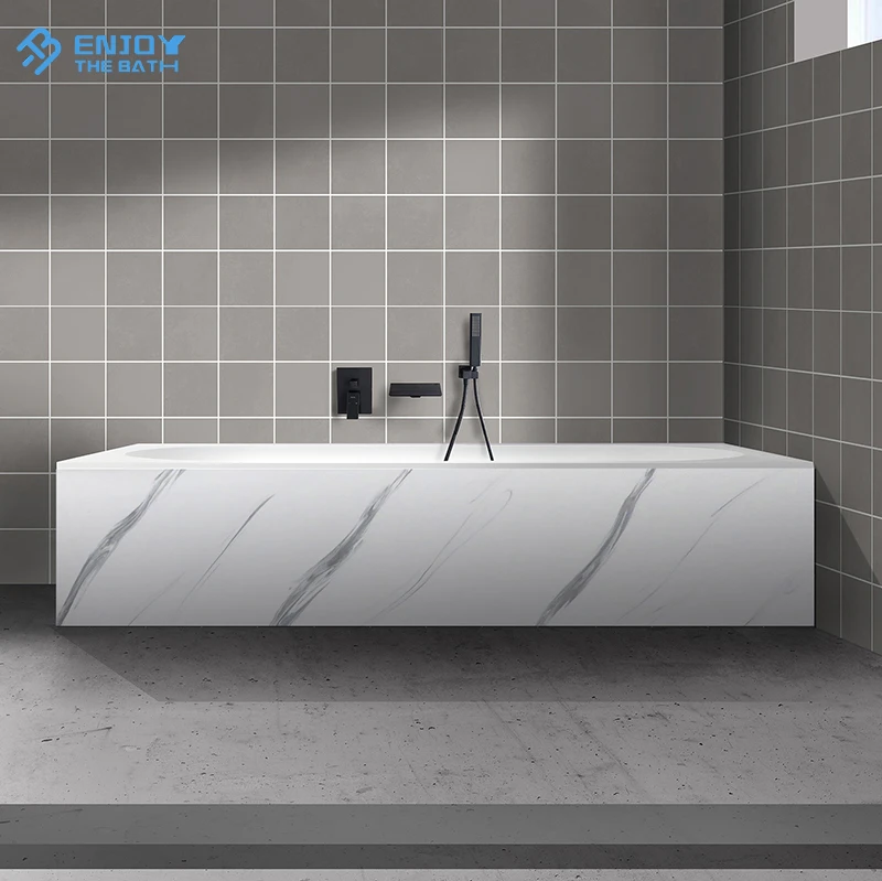 Freestanding Marble Stone Bathtub for Bathroom Artificial Stone Bath Tub