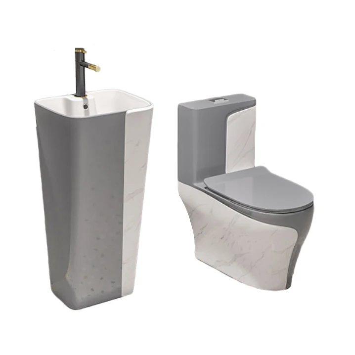 Inodoro Con Lavamanos Sanitary Ware Suite Ceramic Art Washbasin Commode Yellow Wc Toilet Sets Bathroom