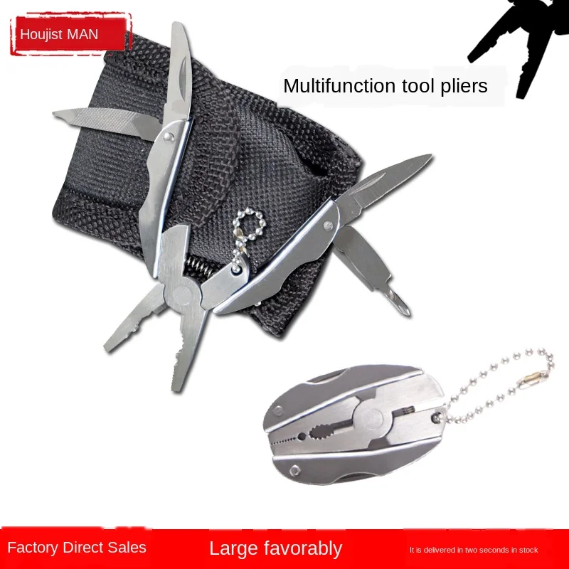 
6 in 1 mini multifunctional steel folding long nose pliers 