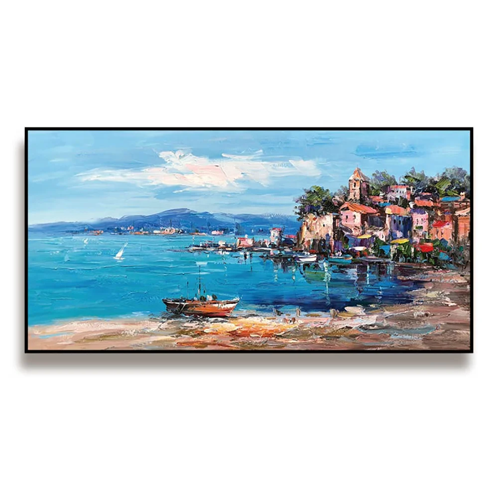 Large Modern Landscaping Decor Canvas Painting Palette Mediterranean Canvas Bedroom Pictures oil paintings handmade