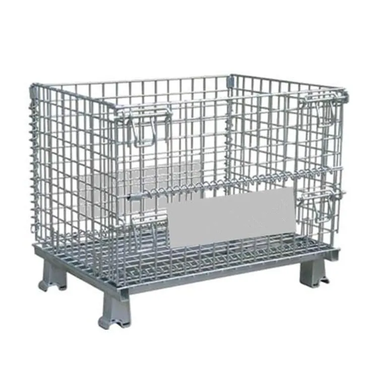 Foldable huge metal wire mesh roll containers storage cage