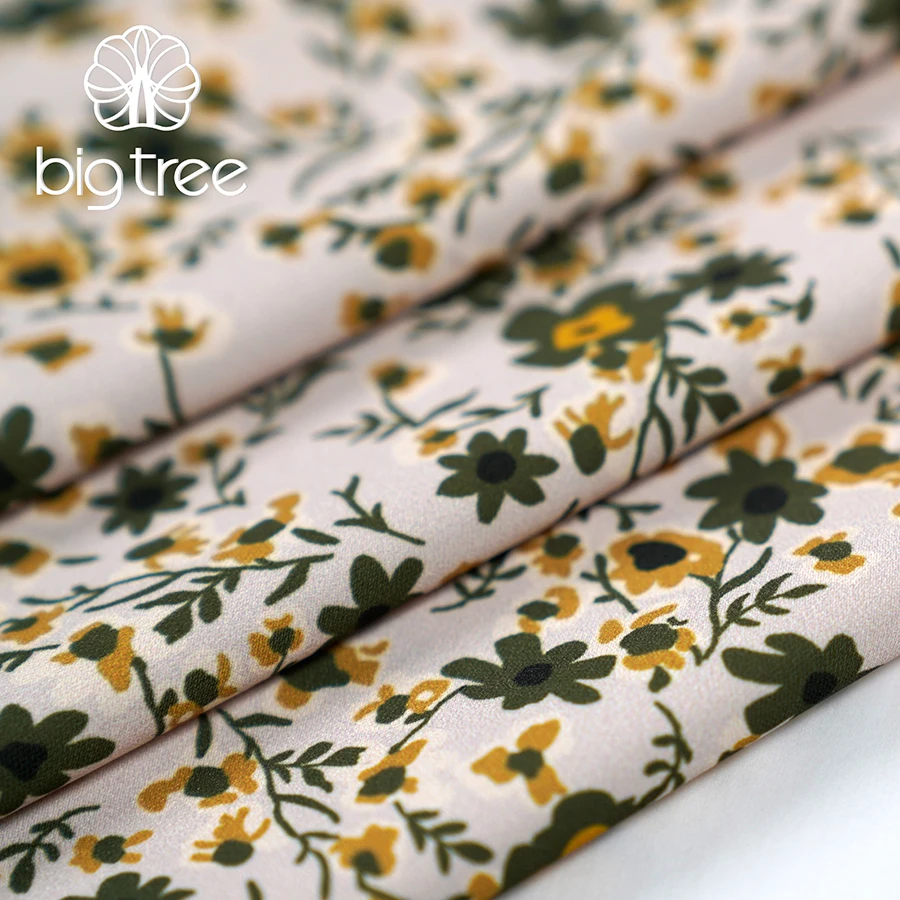 Customized Floral Printed 100% Polyester Light and Soft ITY CDC Fabric for Clothing Womenswear