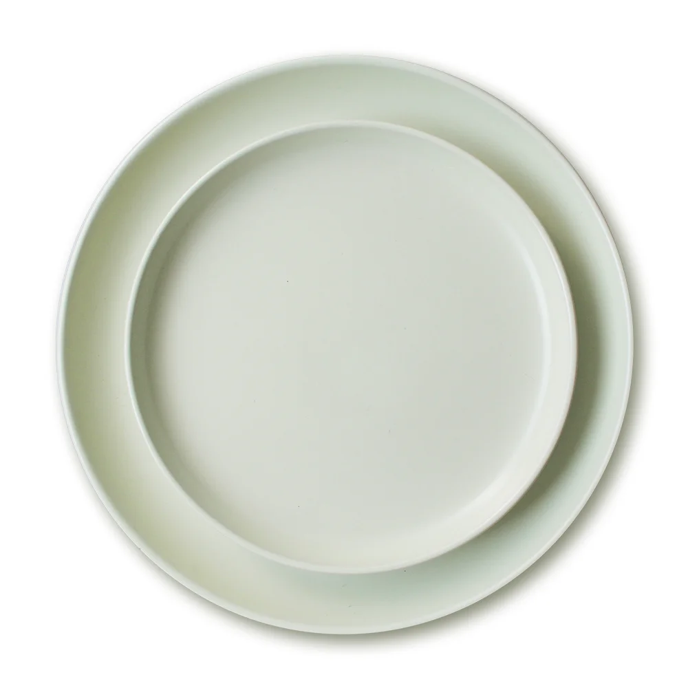 Unique design best quality round stoneware dinner plate matte color stone plates