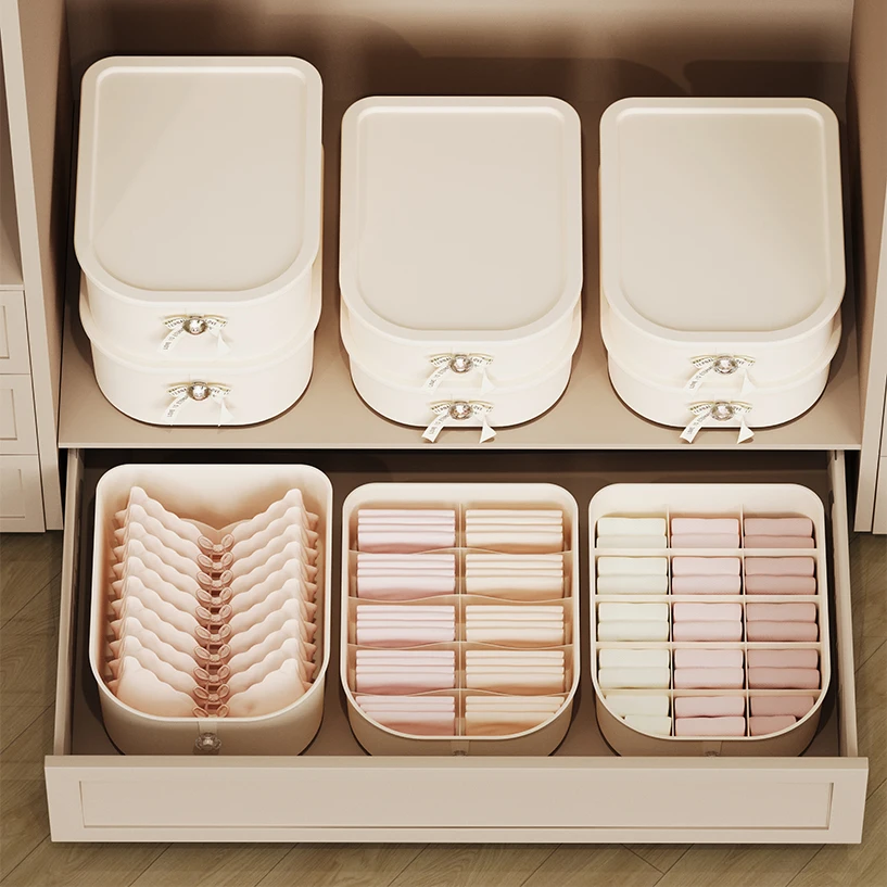 High Quality Custom Style Multicell Plastic Underwear Organizer Storage Box Sock Underwear Storage Organizer