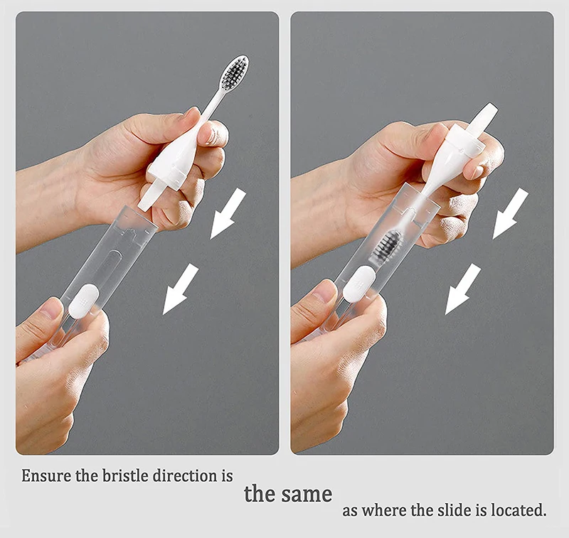 3 in 1 Travel Toothbrush Extra Soft Bristles Toothpaste Tube Cleaning Brush Foldable Travel Toothbrush