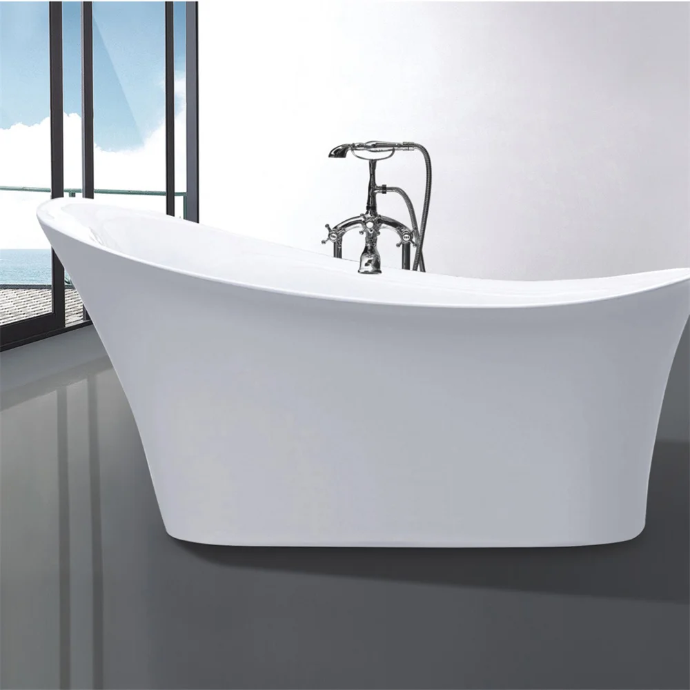 Modern Bath Luxury Yellow Boat Shape Standalone Bath Tub Acrylic Bathtub