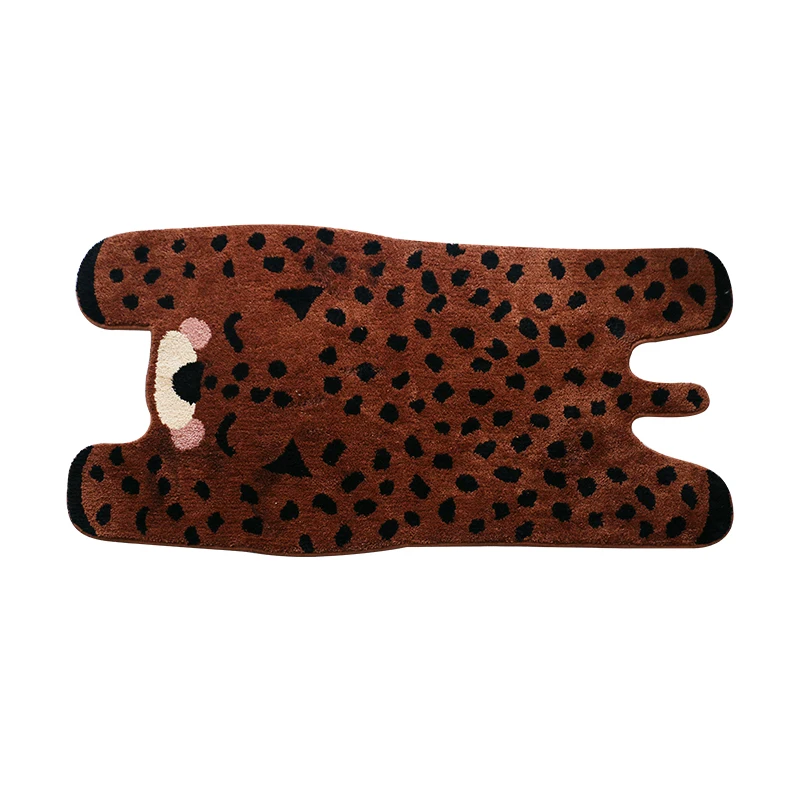 Large shaped plush animal floor mat cute absorbent non slip brown bear rug Bathroom set