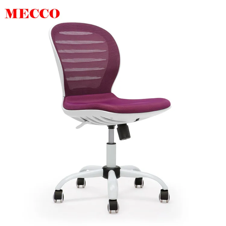 Armless purple mesh office staff lift chair swivel  chair