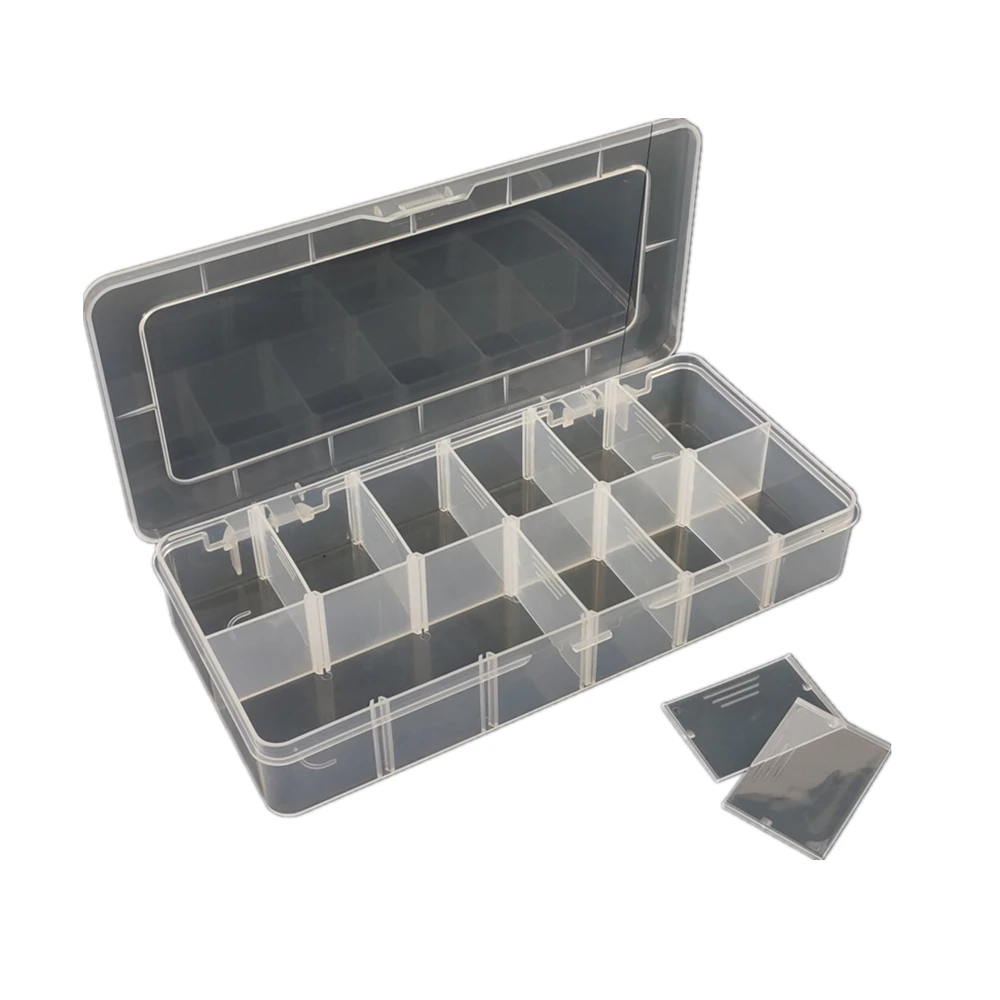 12 Grids Organizer Transparent Container Adjustable Compartments Plastic Storage Box